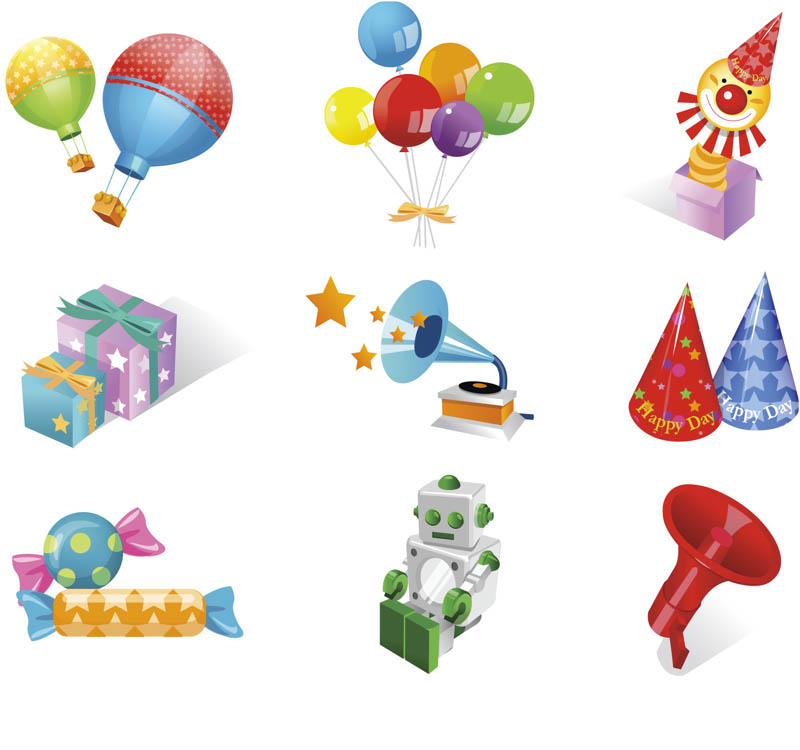Set Of 9 Cliparts