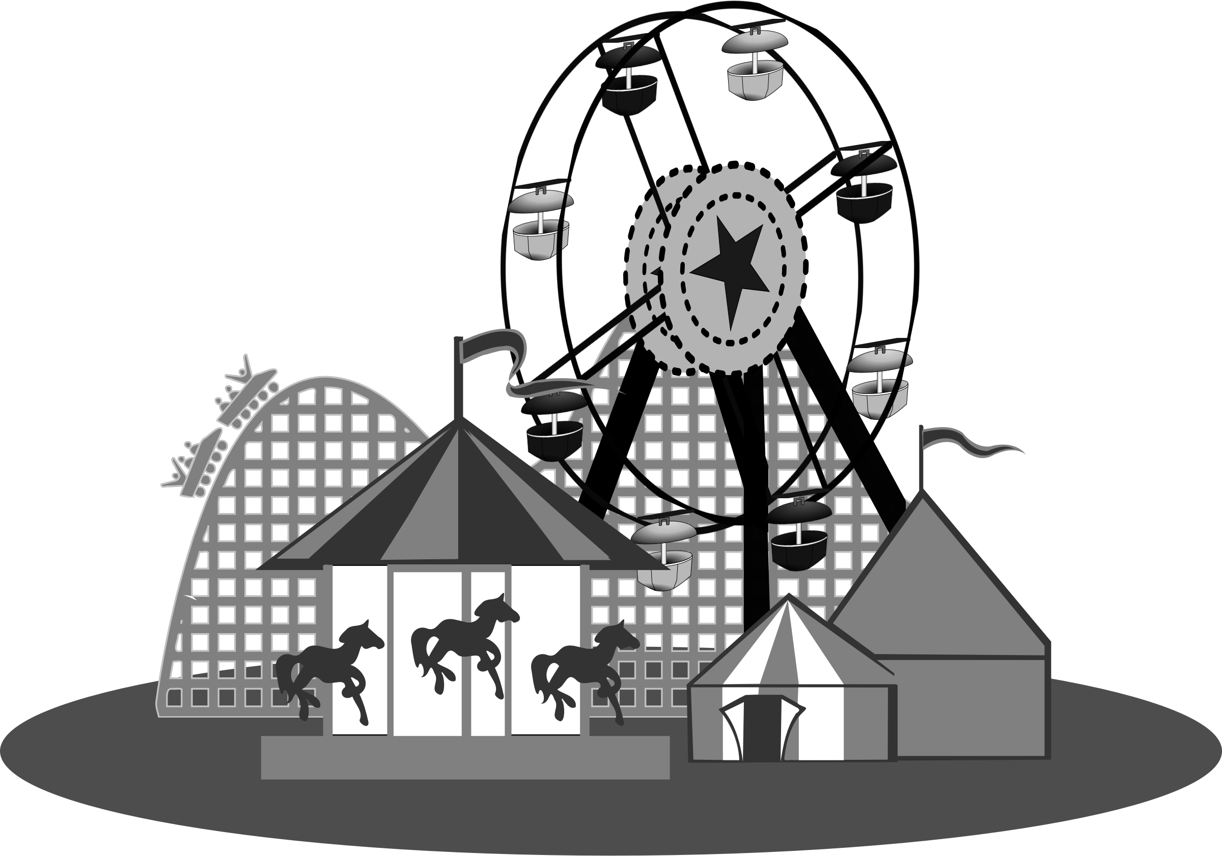 Carnival Games Black And White Clipart