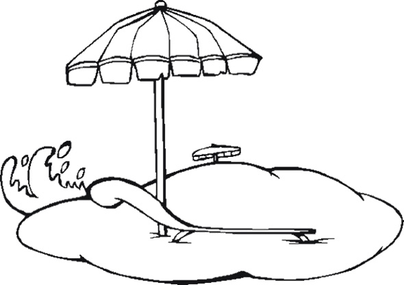 Beach Umbrella Coloring Page