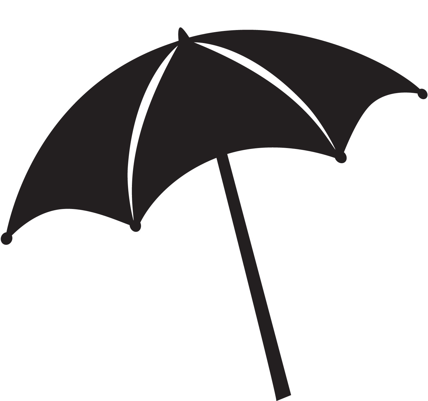 Beach chair umbrella silhouette clipart
