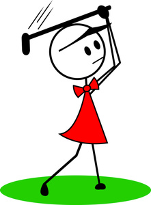 Girl Golfing Cliparts