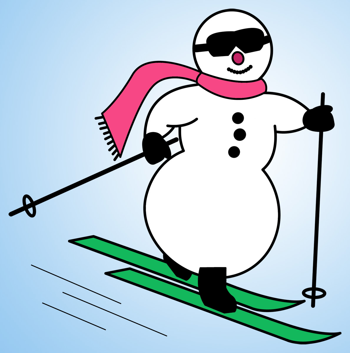 Снеговик на лыжах