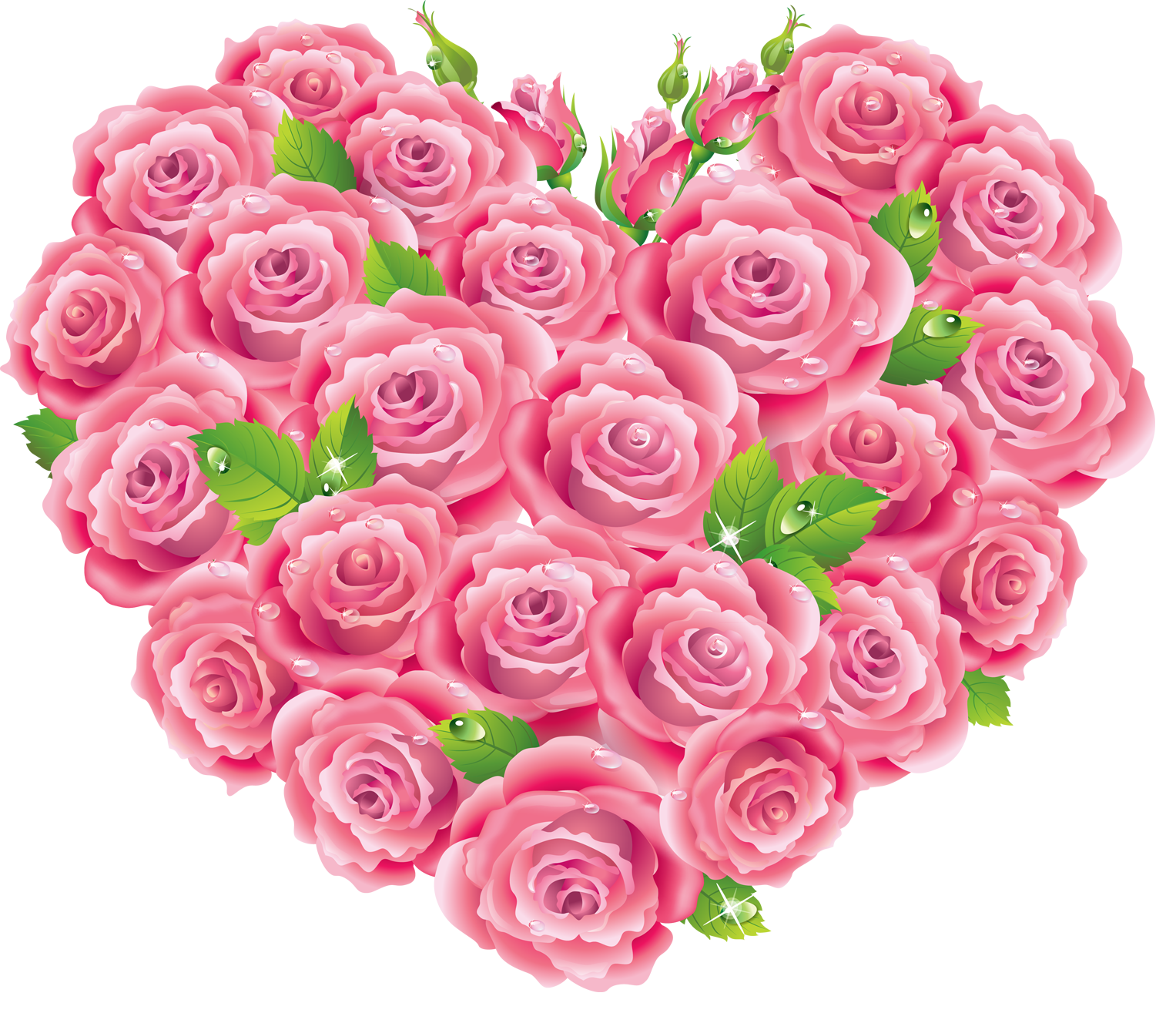 Rose Pink Heart Clip Art Pink Roses Heart Clipart Png - vrogue.co