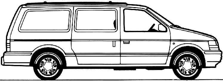 Minivan clipart black and white
