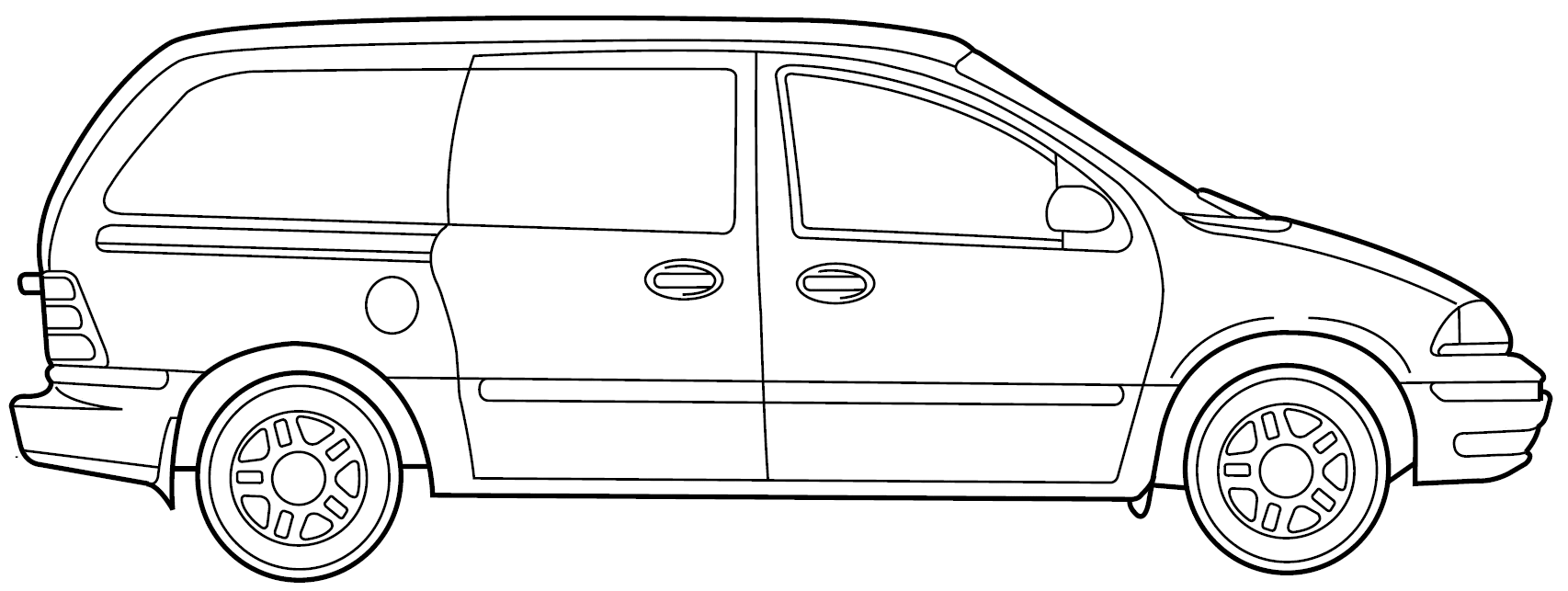 White Mini Van Clip Art 48004