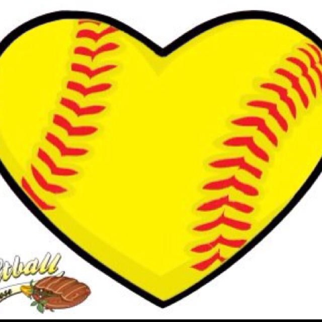Softball heart clipart