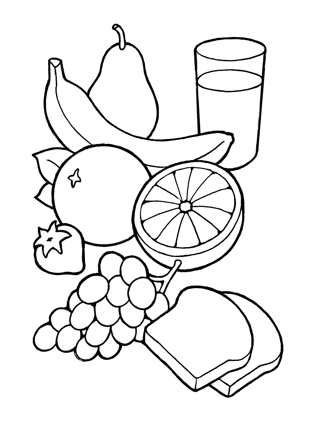 Health food clipart black and white 