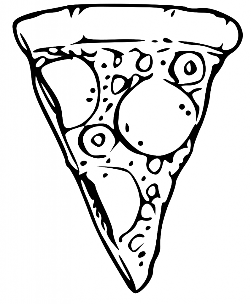 cheese pizza black and white clip art