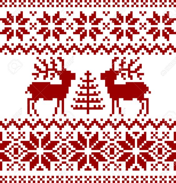 Christmas Norwegian Pattern Royalty Free Clipart, Vectors, And