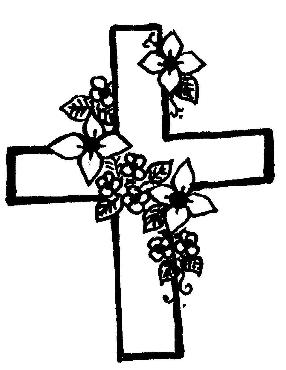 Cross And Flower Clipart