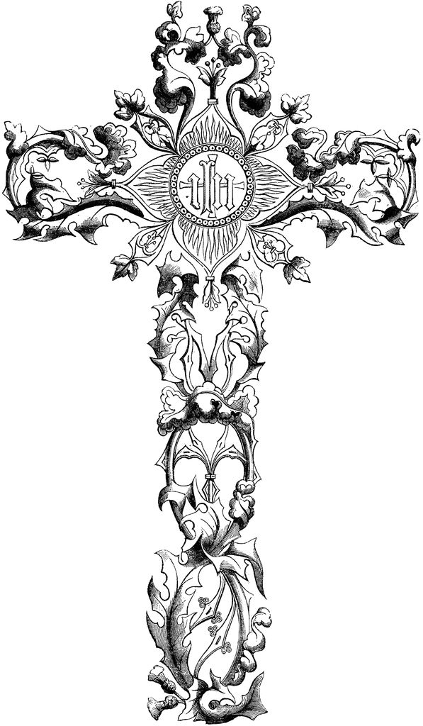 Cross Flowers Cliparts
