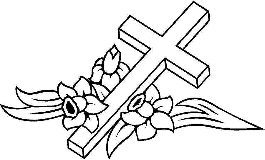 Cross With Flower Drawings