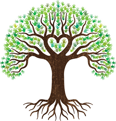Tree heart roots clipart