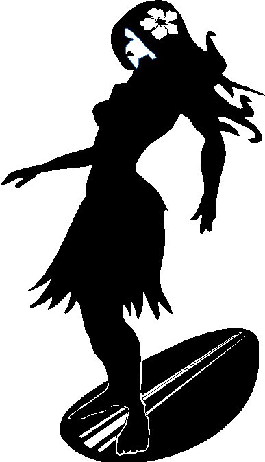 Surfing Girl Cliparts