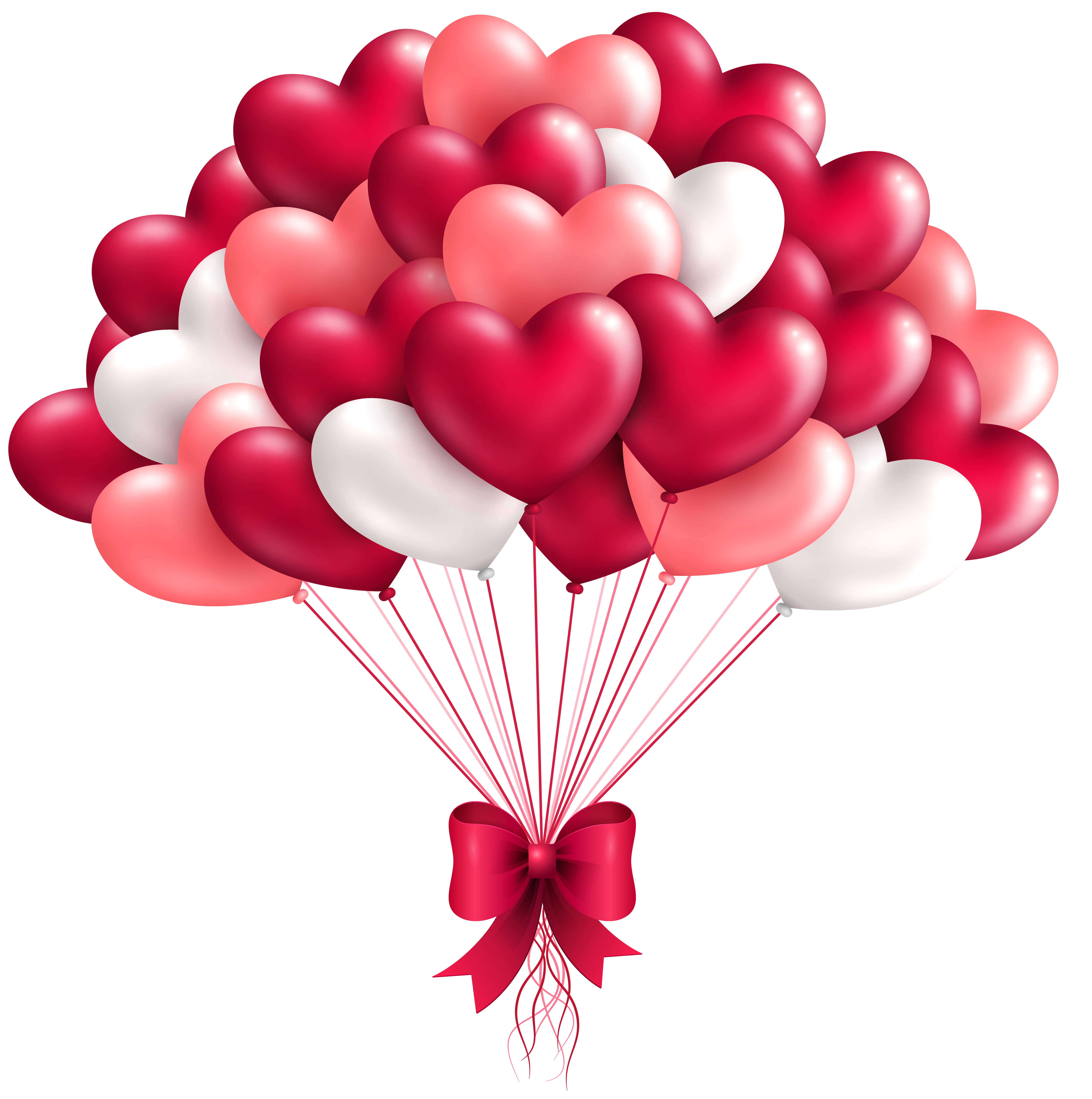 Beautiful Heart Balloons PNG Clipart Image