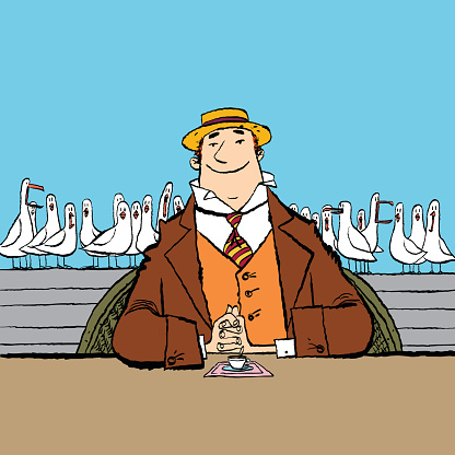 Funny Seagull Clip Art, Vector Image Illustrations