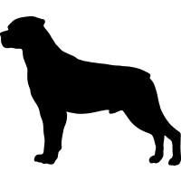 Rottweiler head silhouette clipart