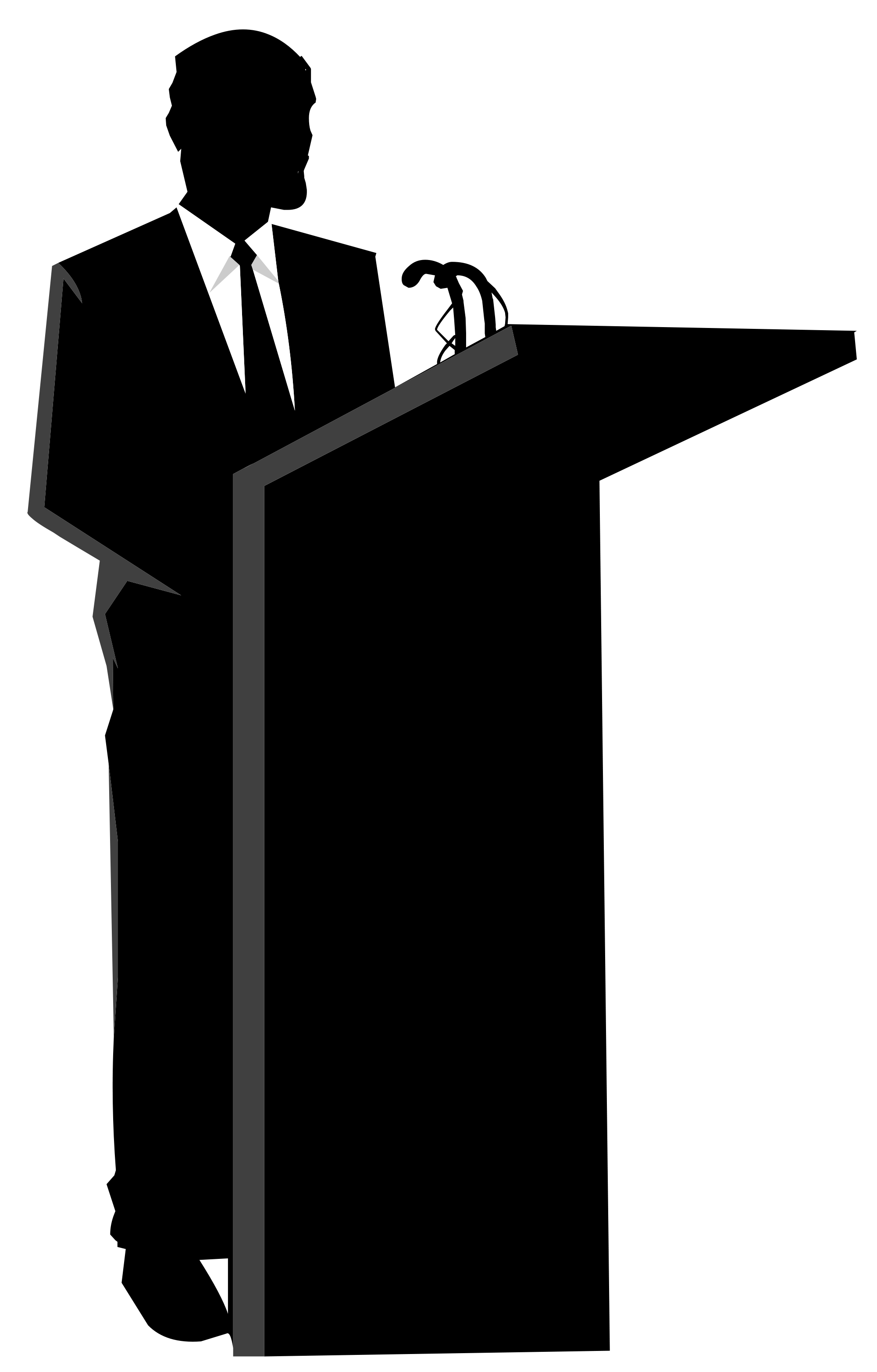 Silhouette speech podium clipart