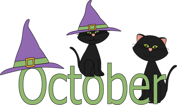 october word clipart black and white