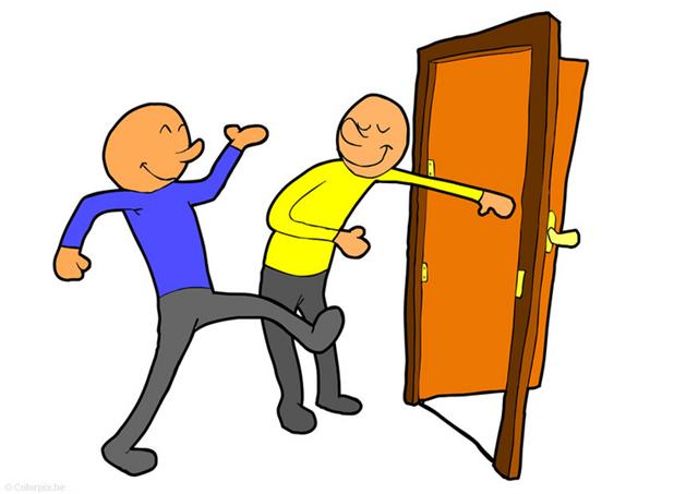 person holding a door - Clip Art Library