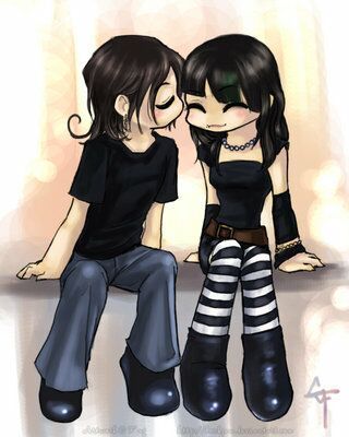 anime goth couple Picture #78186372 | Blingee.com