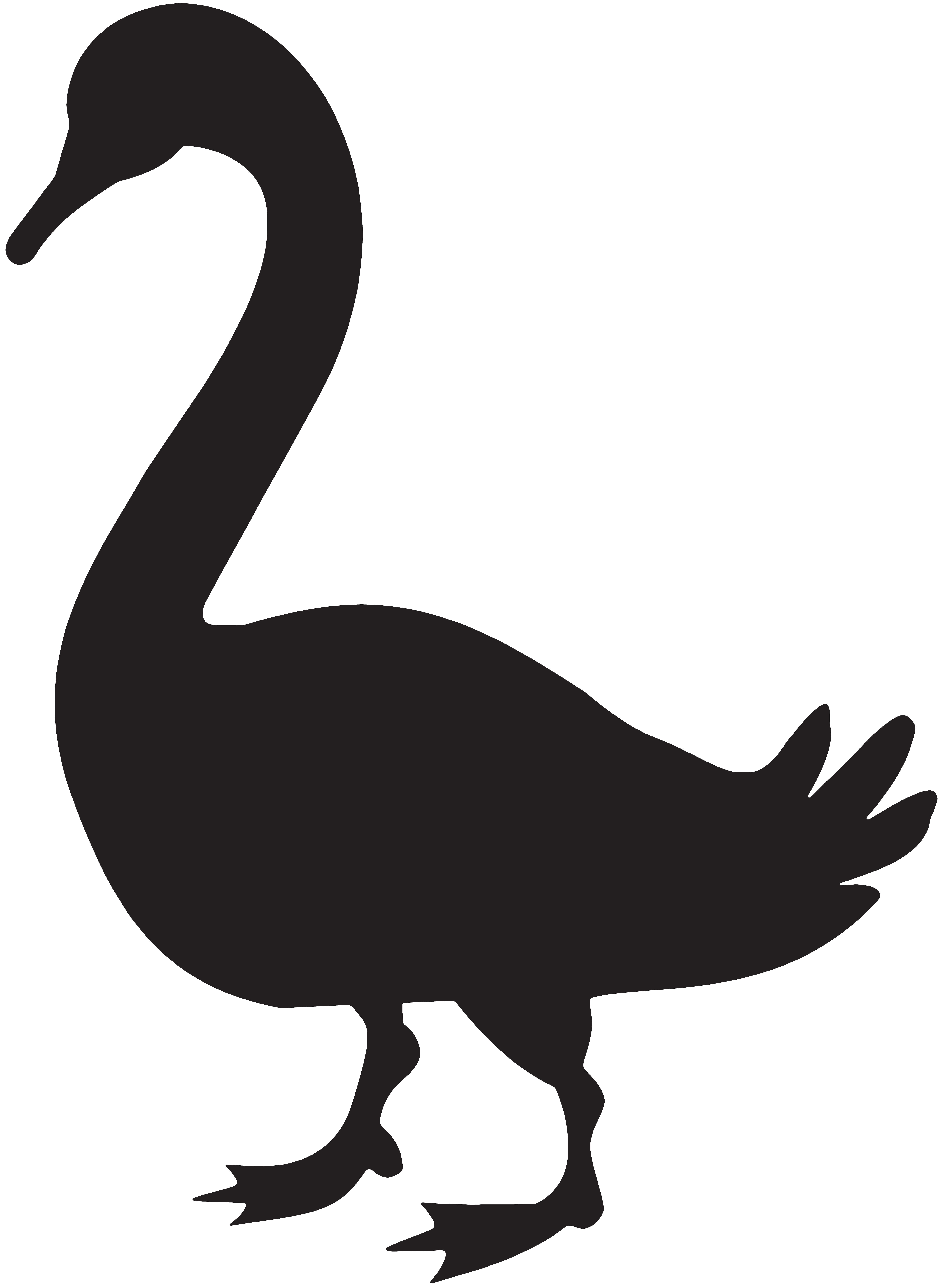 Goose Silhouette PNG Clip Art Image