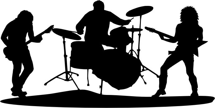 Rock Band Silhouette Clipart