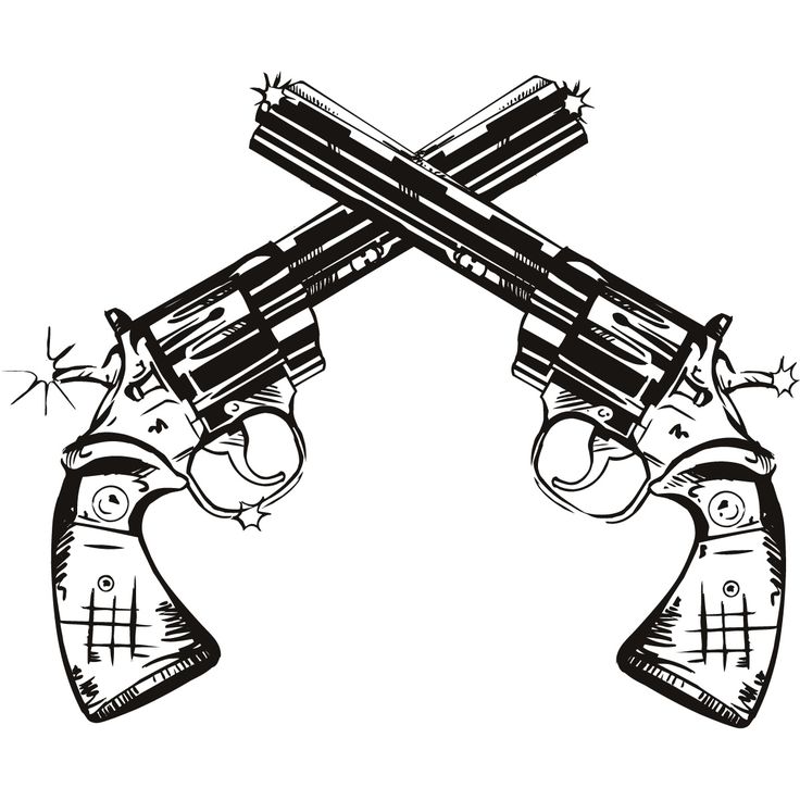 gun pistol bullets ornate detailed tattoo design element vector  illustration  Stock vector  Colourbox