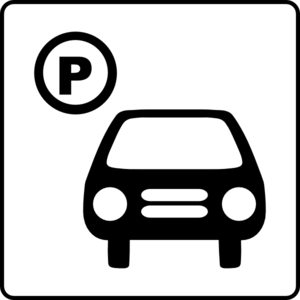 Parked car clipart black and white