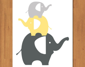 baby elephant clipart modern