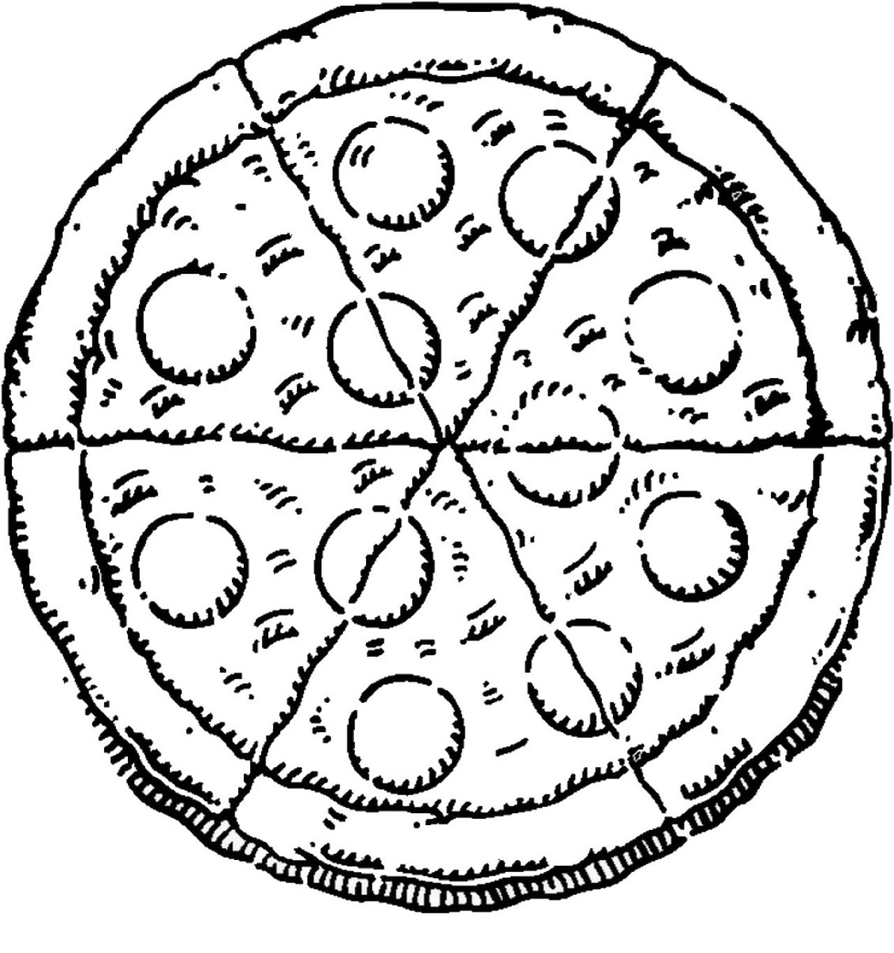 pizza pie clipart black and white