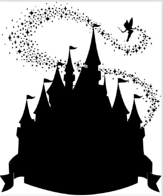 Free disney world castle silhouette clipart