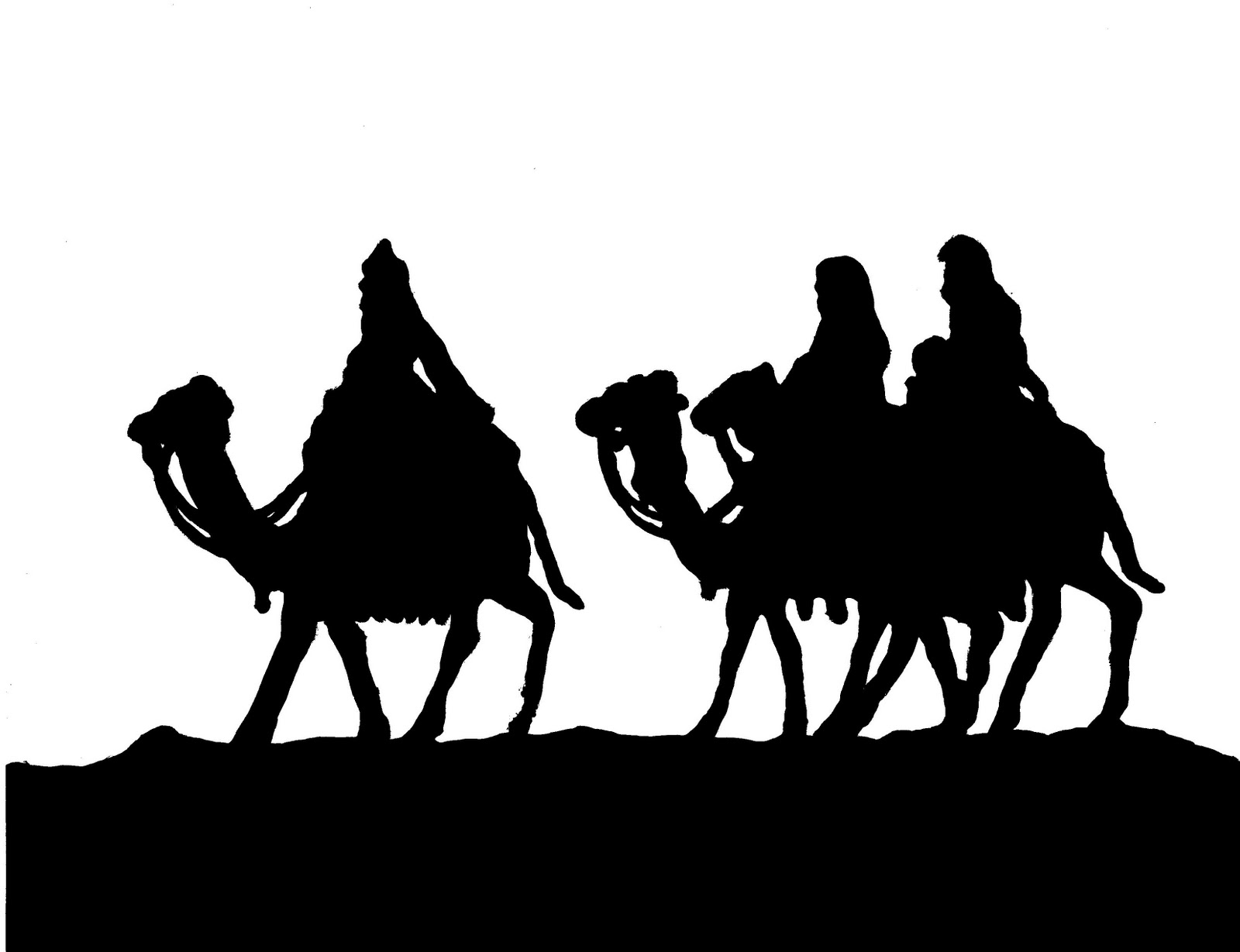 3 Wise Men Silhouette Clipart
