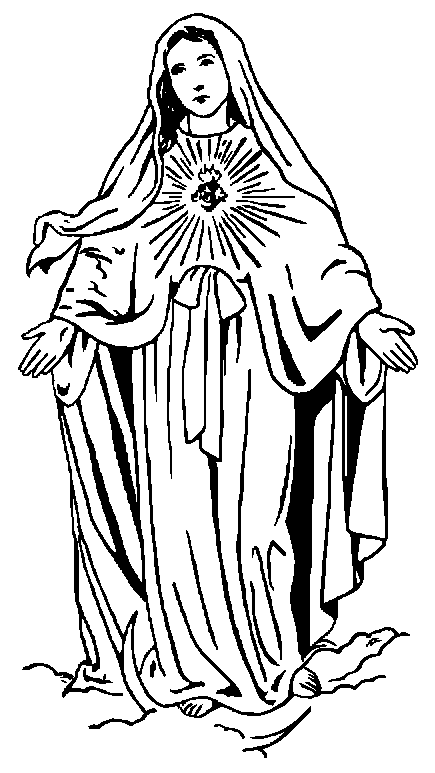 Virgin Mary Black And White Clip Art