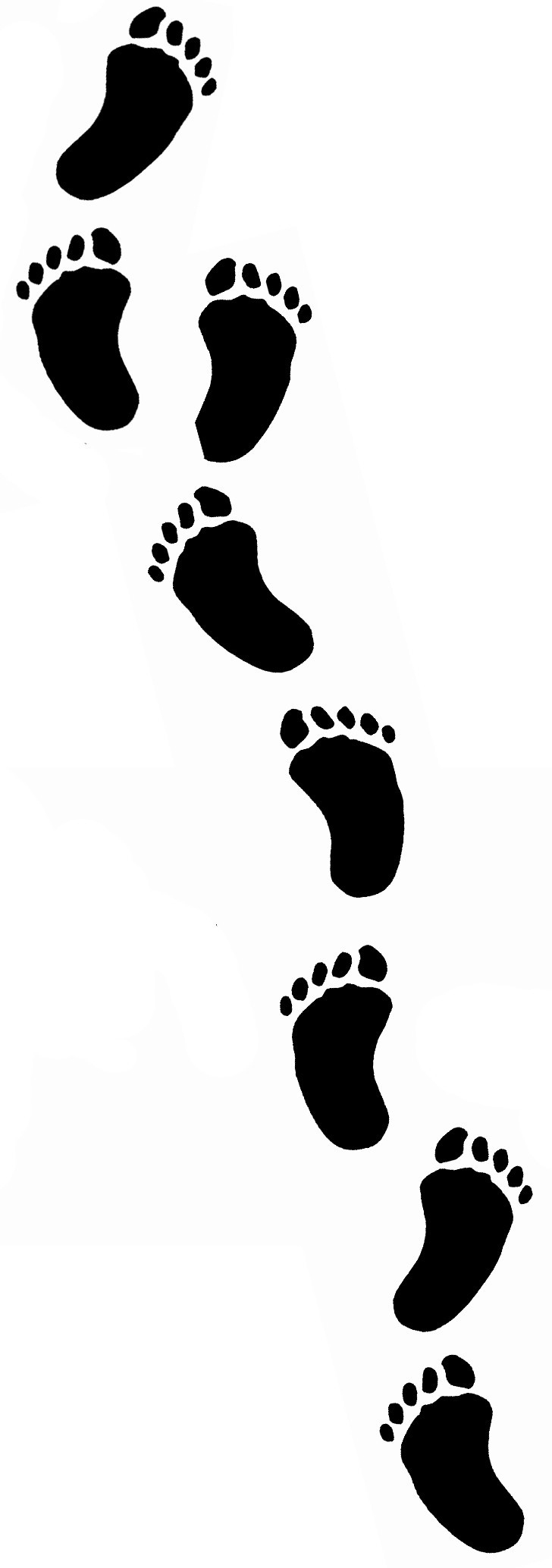 Footprints clipart black and white
