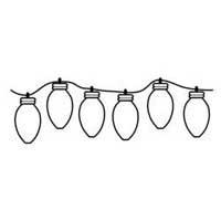 Christmas light string black and white clipart