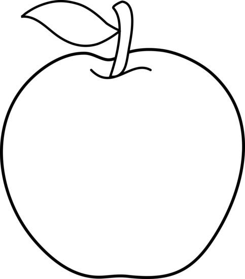 Apple black and white clip art