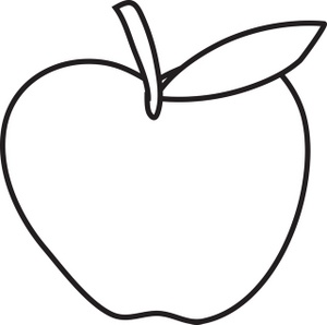 Apple black and white apple clip art