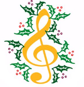 Christmas musical notes clipart