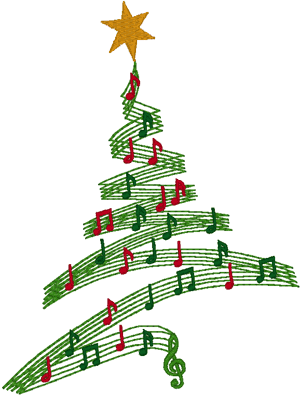 Christmas music note clipart