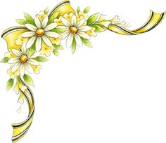 yellow flower corner border - Clip Art Library