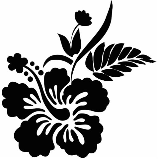 Black and White Hibiscus Flower Tattoo Design