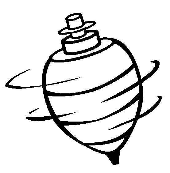 Spinning top clipart black and white