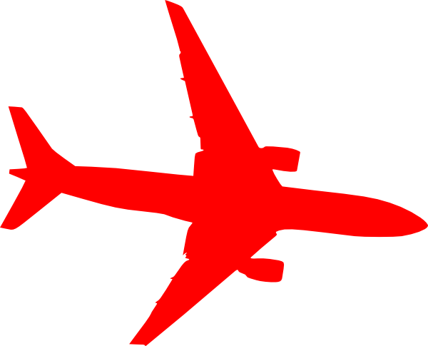 Red airplane clipart