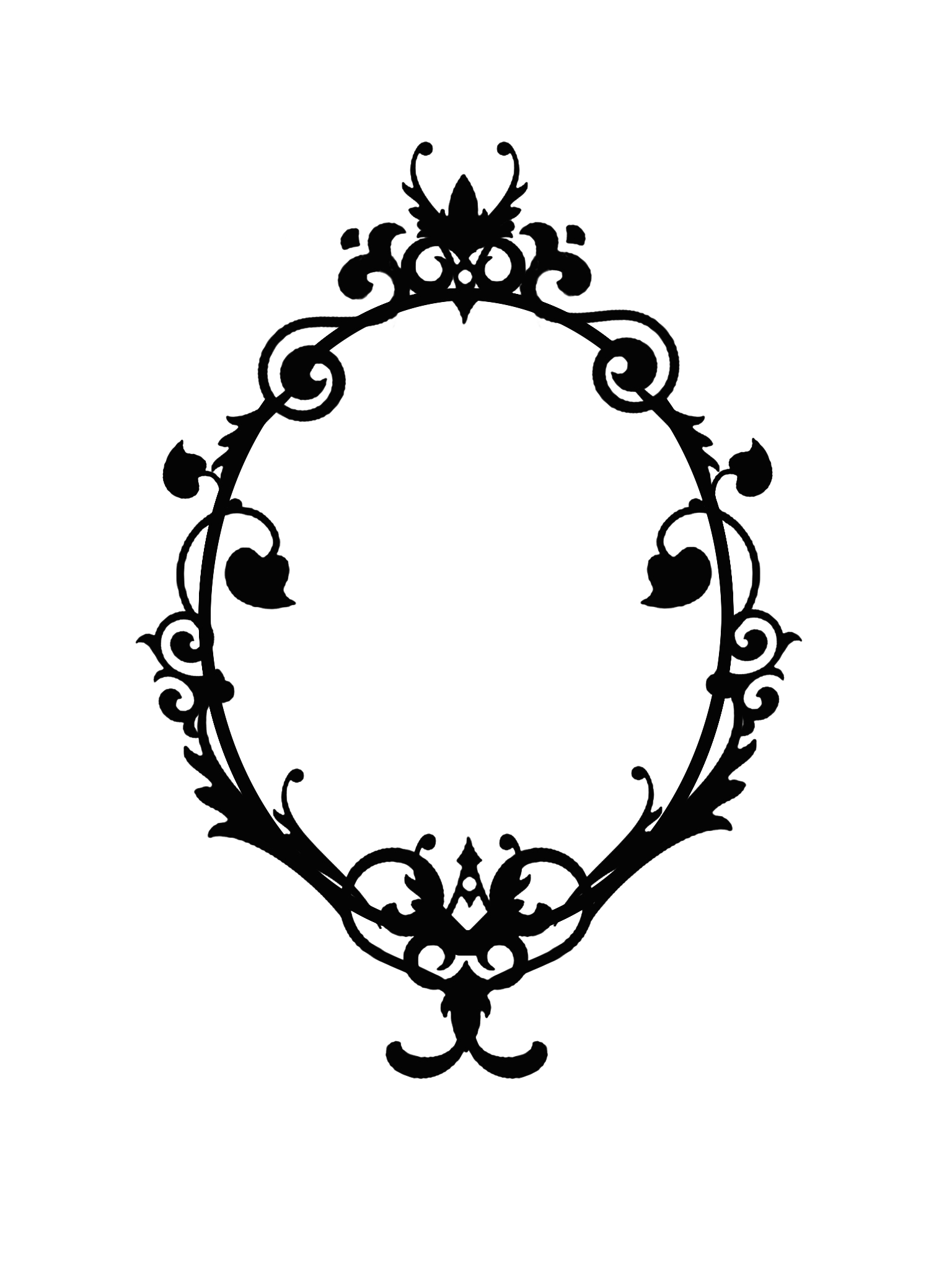 Clipart black and white silhouette gothic skull border