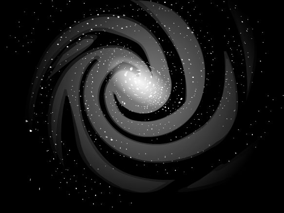 Galaxy clipart black and white