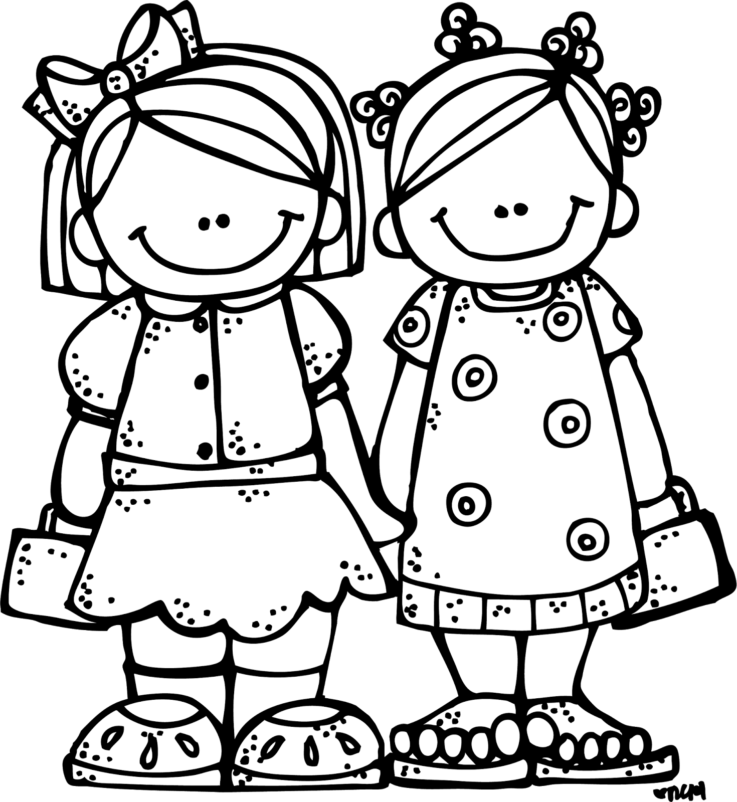 Sisters clipart black and white