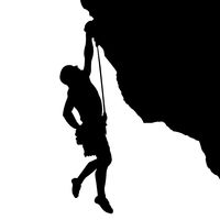 Black man mountain climbing clipart