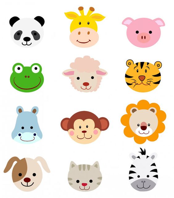 Separately PNG&file! No.93 cartoon animals head faces