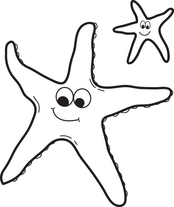 starfish coloring page - Clip Art Library